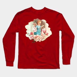 Child Angel and Roses Long Sleeve T-Shirt